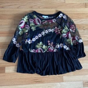 Anthropologie embroidered peplum